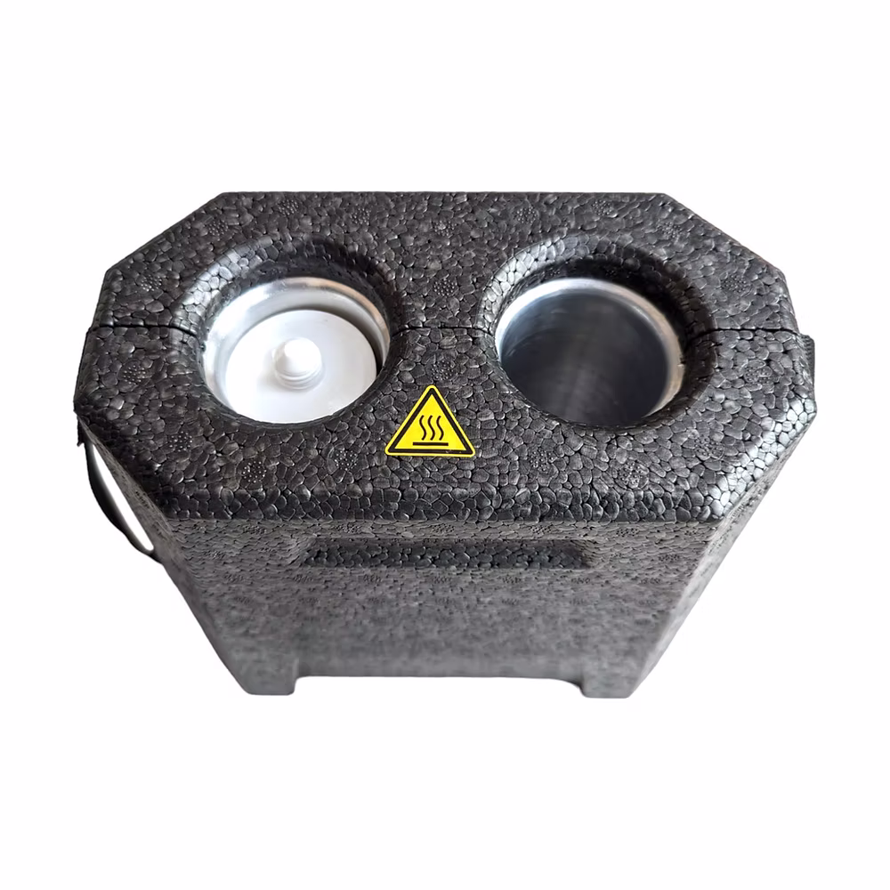 Kartuschenvorwärmer von oben mit einer Kartusche