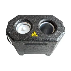 Kartuschenvorwärmer von oben mit einer Kartusche