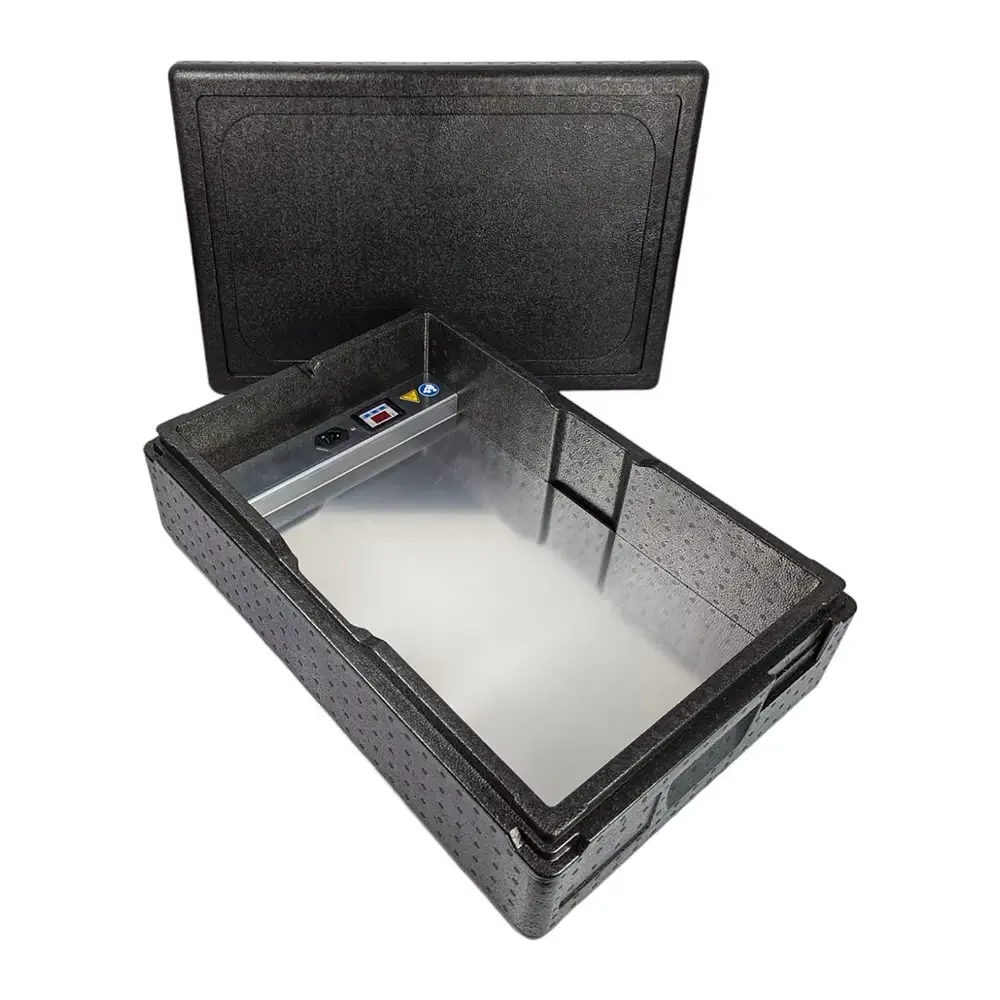 Heizbox Vorderansicht mit offenem Deckel