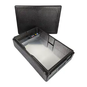 Heizbox Vorderansicht mit offenem Deckel